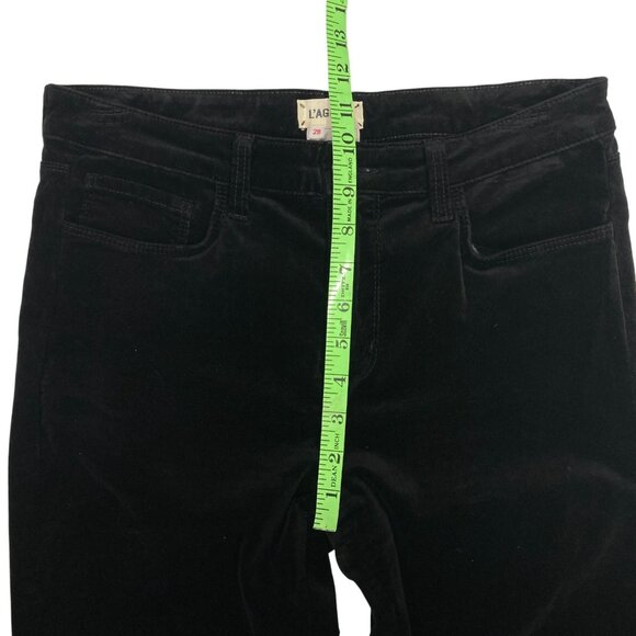 L' Agence Solana Black Velvet Flared Pants, Size 28 (Measures 30.5 x 30.25 in) - Picture 6 of 11